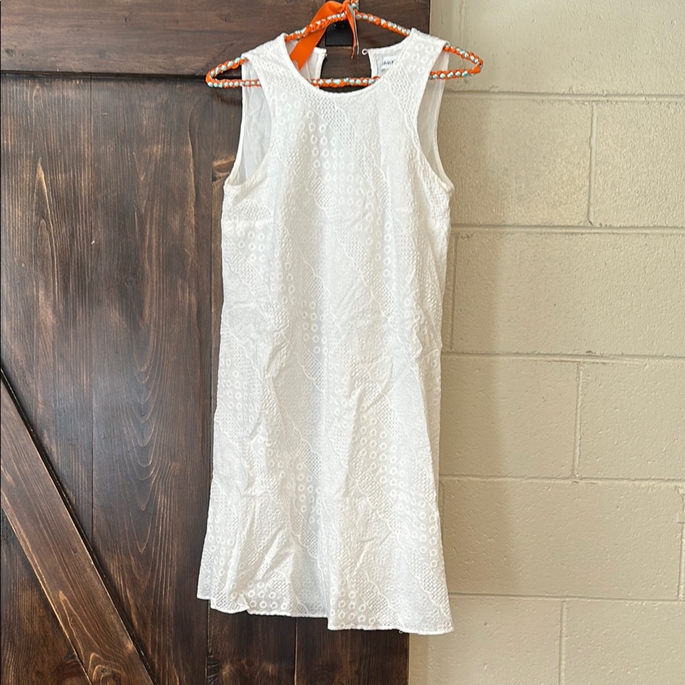 Calvin Klein White Textured Mini Dress